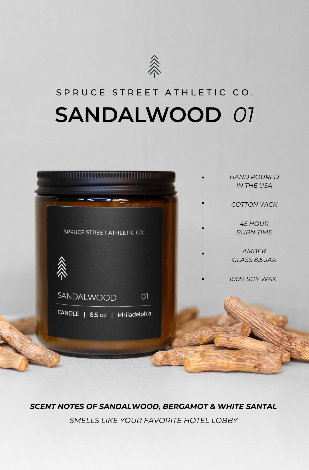 Spruce Street Candle: Sandalwood